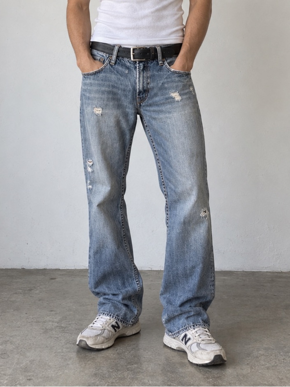 American Eagle Vintage Y2K Low Rise Bootcut Distressed Jeans Mens 30x32 Kendrick